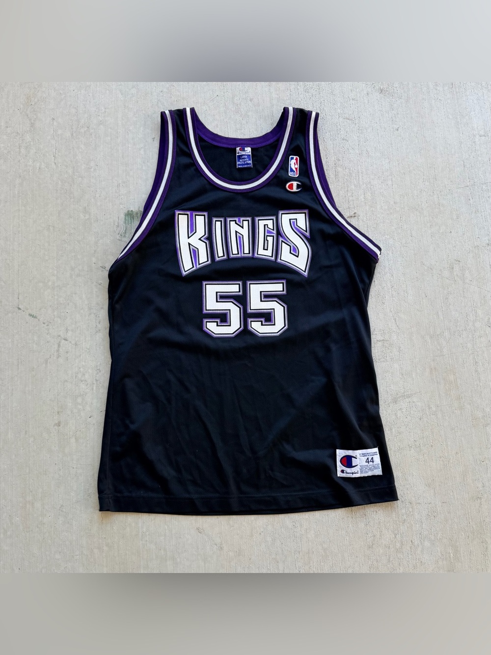 Vintage Jason Williams Champion Jersey Size 44 Sacramento Kings White Chocolate